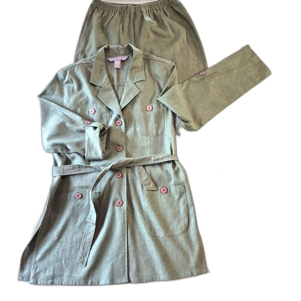 Vintage Jessica Holbrook Linen Suit Size M Career Wear Mother’s Day Business